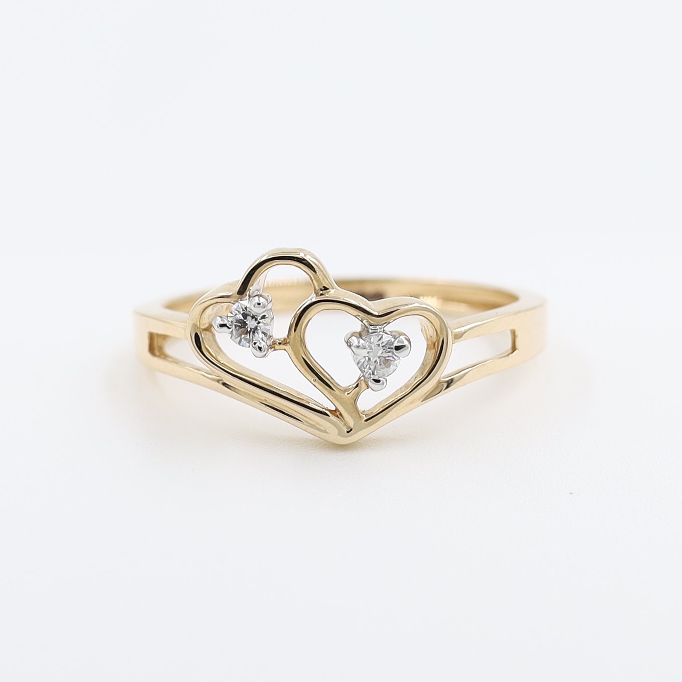 Double Heart Ring - Gold – Urbanitii