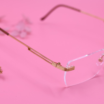Rectangle Rimless unisex Eyeglasses