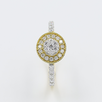 14Kt Yellow Gold Ring With Pressure Setting Diamon...