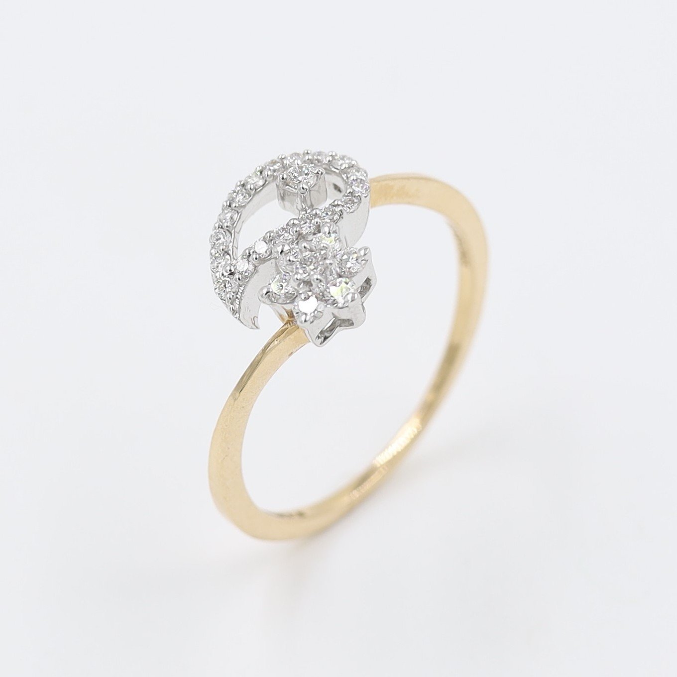 Floral 5mm Round Alexandrite Moissanite Engagement Ring 14K Rose Gold